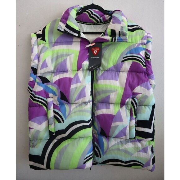 FP Movement OB1497623 Women Sz S Neon Purple In A Bubble Printed Puffer Vest - Picture 1 of 11